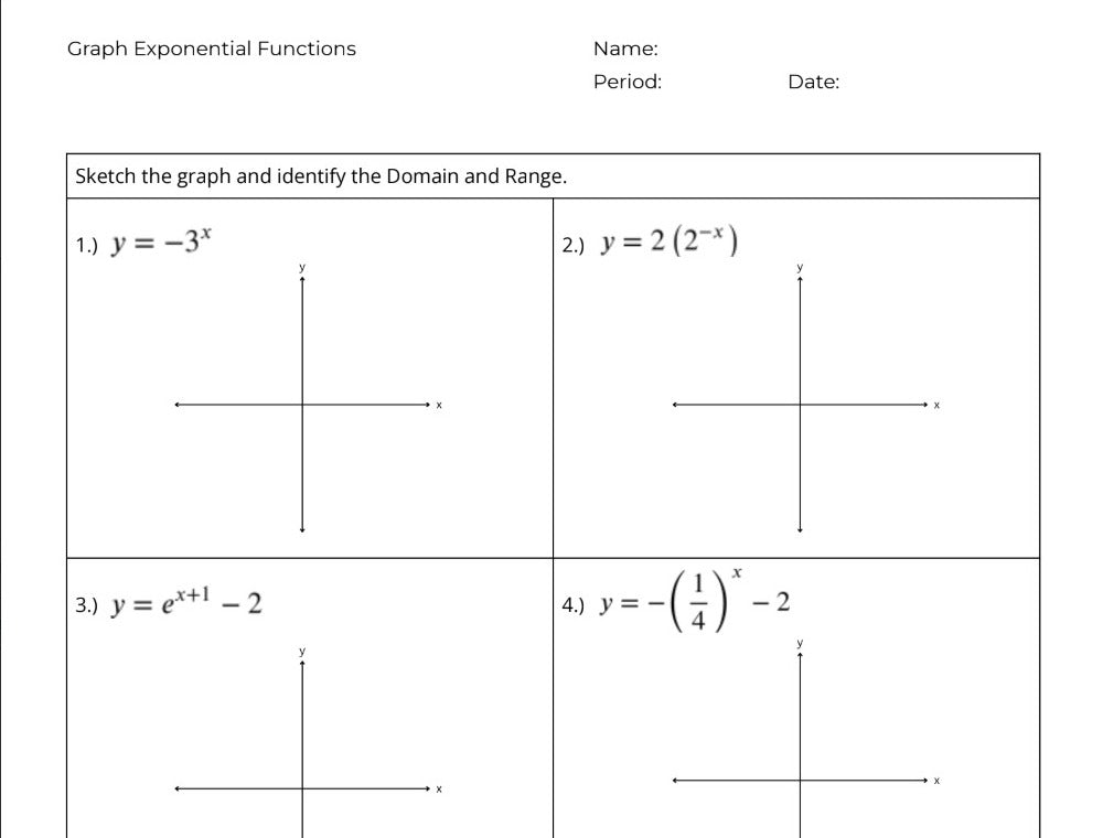 Exponential and Logarithmic Functions Practice with Solutions